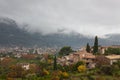View of Biniaraix, a small village in Soller Valley surrounded by the Serra deÃÂ TramuntanaÃÂ mountains Royalty Free Stock Photo